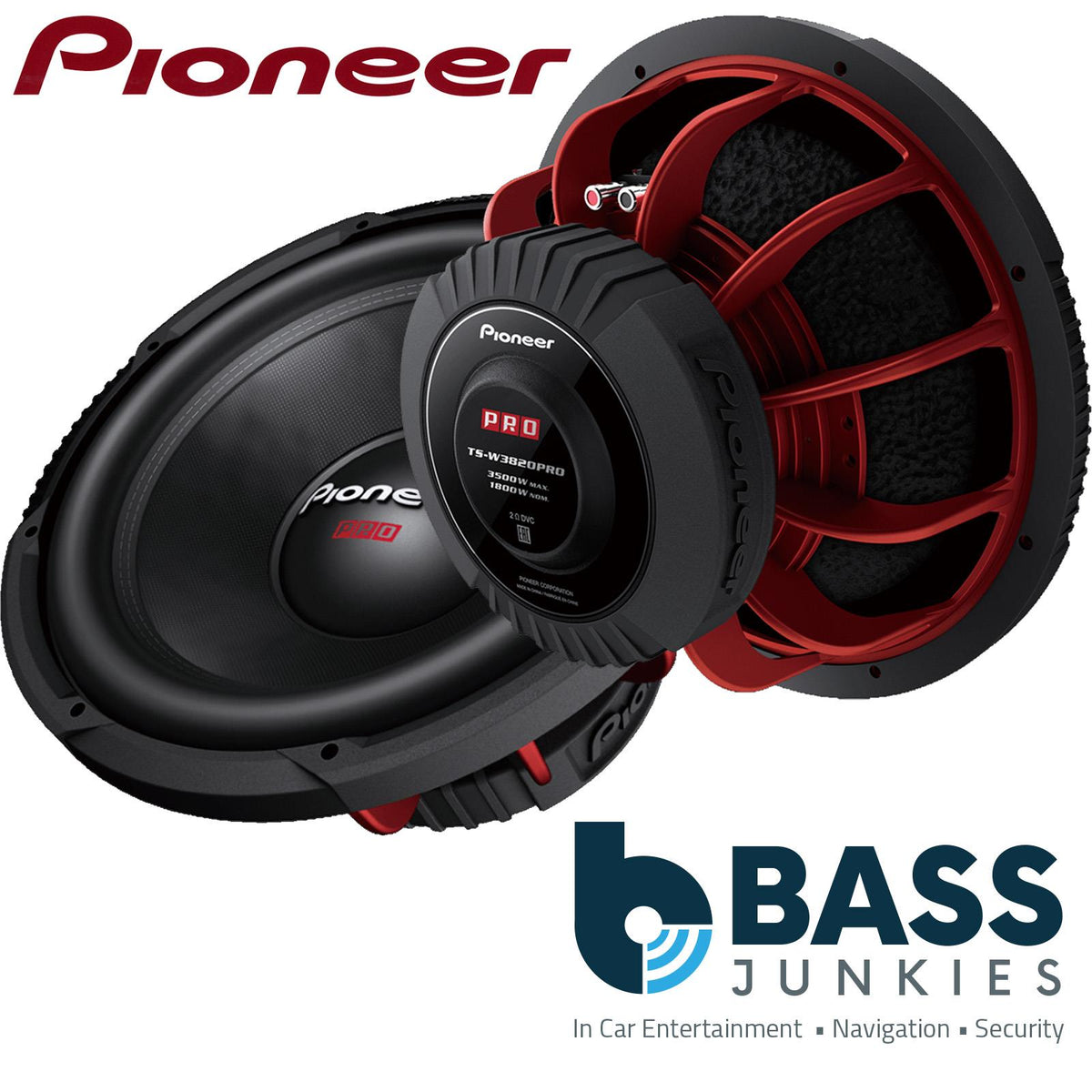 Pioneer TS-W3820PRO - 3500 Watts 15" 38cm PRO Samurai Series Dual Voice Car Subwoofer  & Bass Box Enclosure