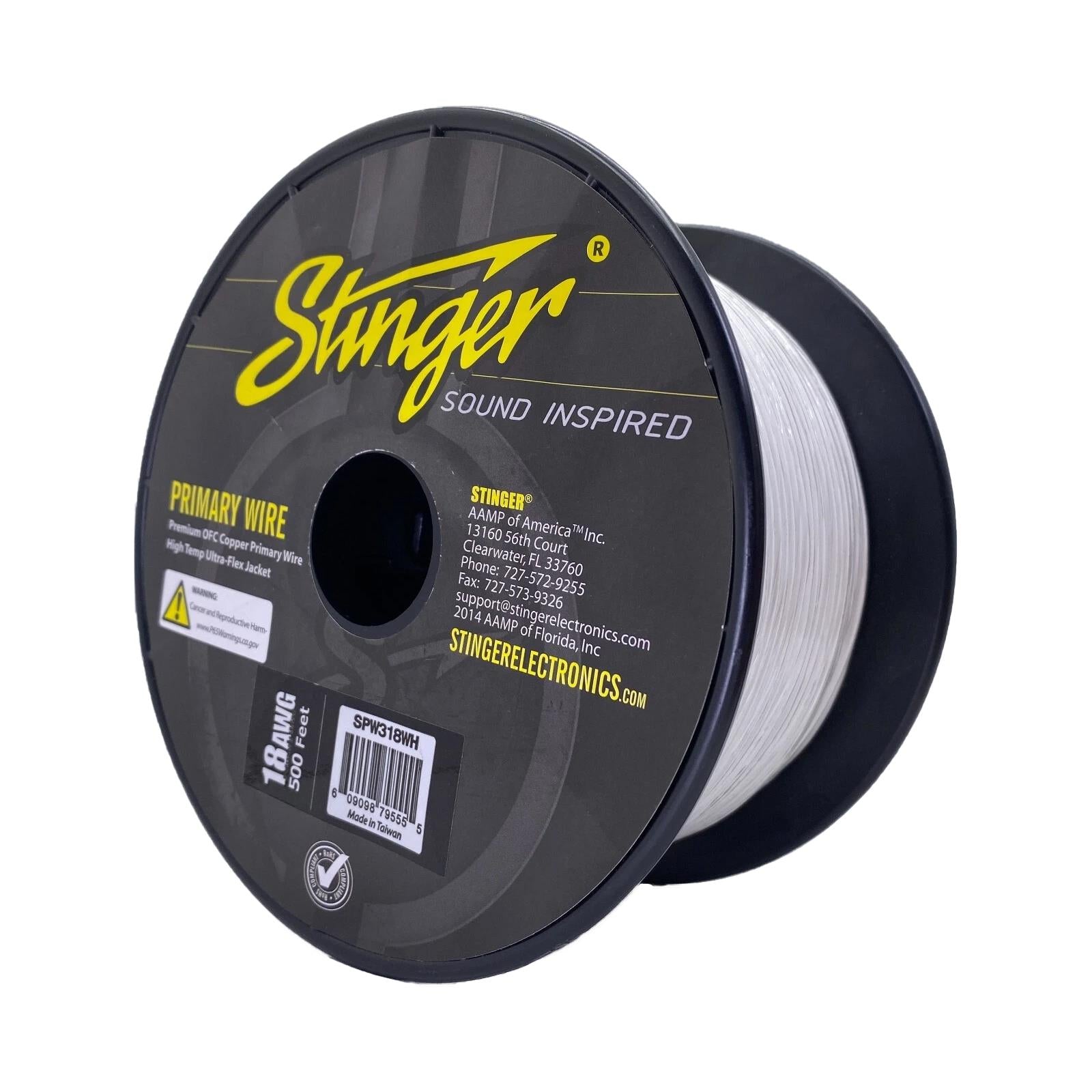 Stinger SPW318WH Pro Series OFC White 18GA 500FT/152.4M