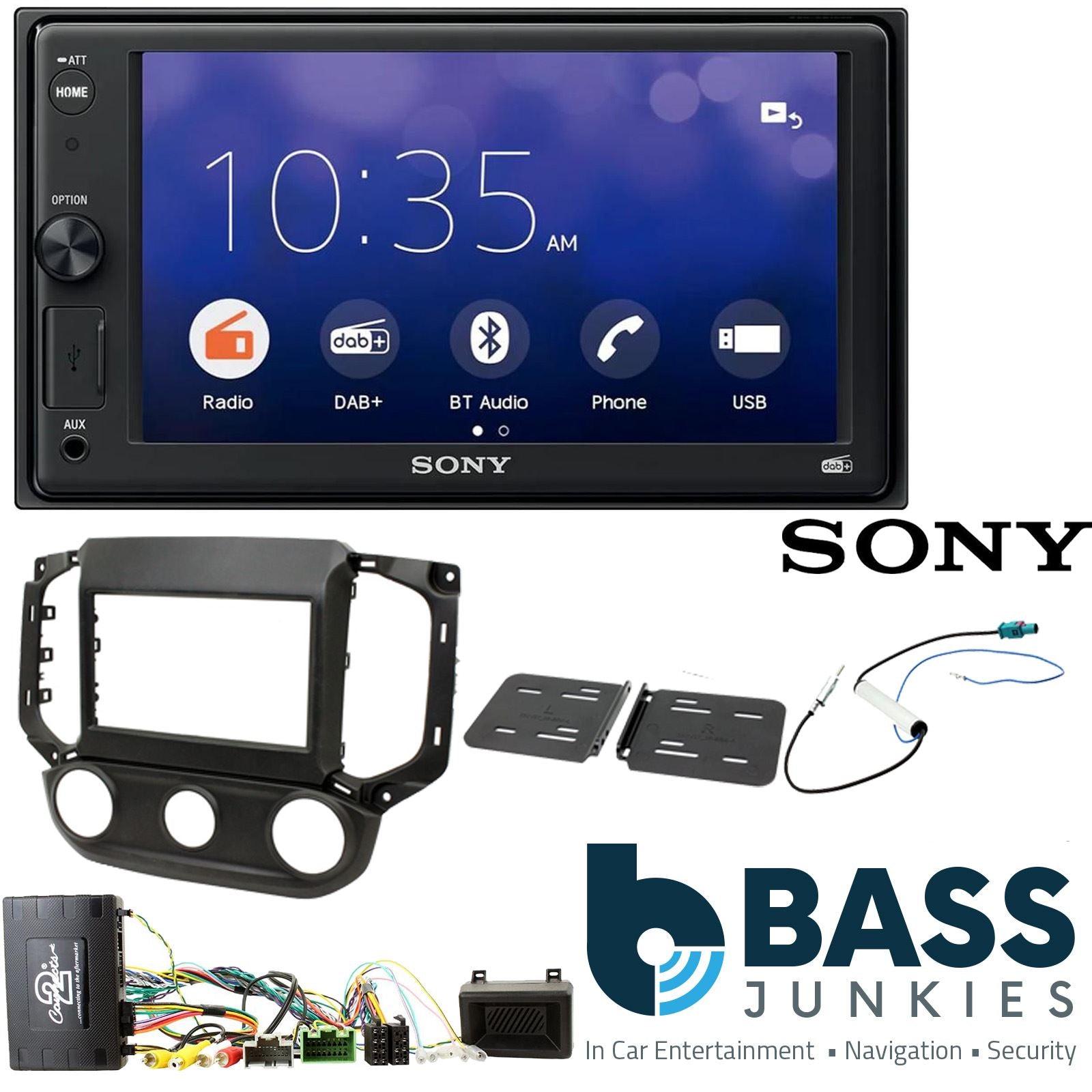SONY XAV-1550D DAB+ Smart Bluetooth Car Radio + Stereo fitting kit + Steering Wheel Controls Loom for Chevrolet S-10 2016-2021 | Chevrolet Colorado 2016-2020
