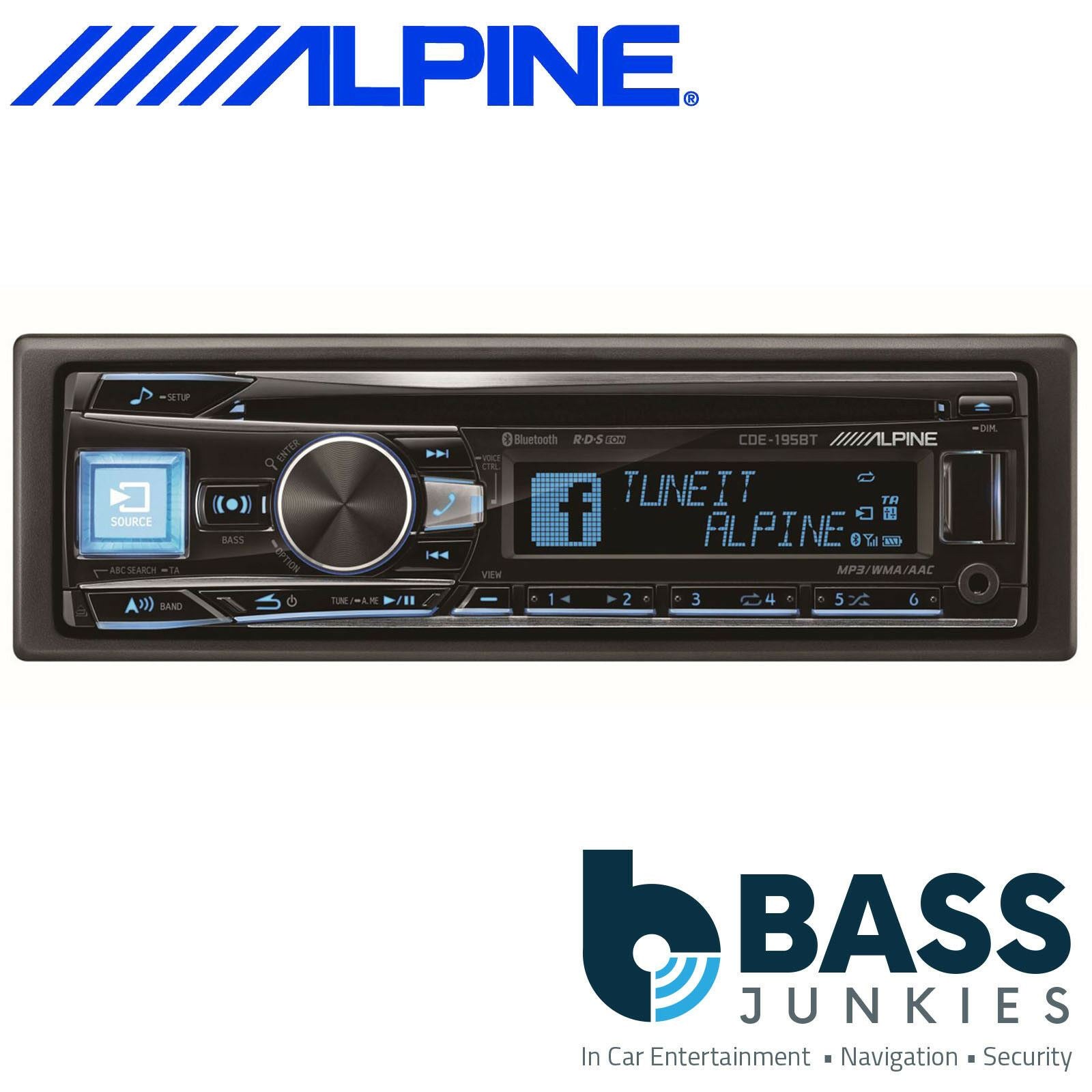 Alpine CDE-195BT 50W x 4 Bluetooth CD MP3 USB AUX In Android iPhone Car Stereo