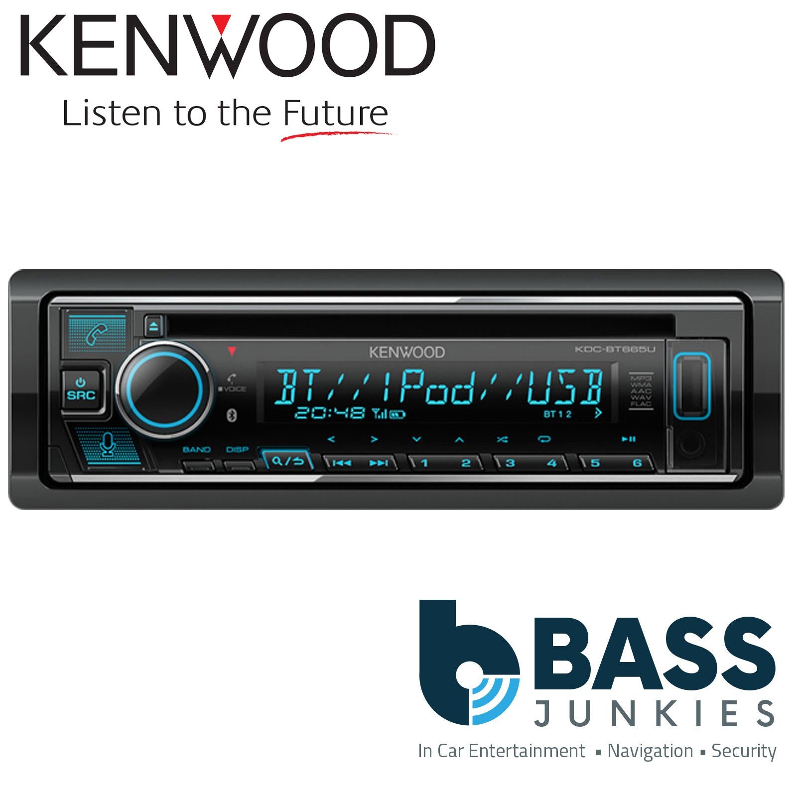Kenwood KDC-BT665U - CD MP3 USB iPhone Android Alexa Bluetooth Single Din Car Stereo