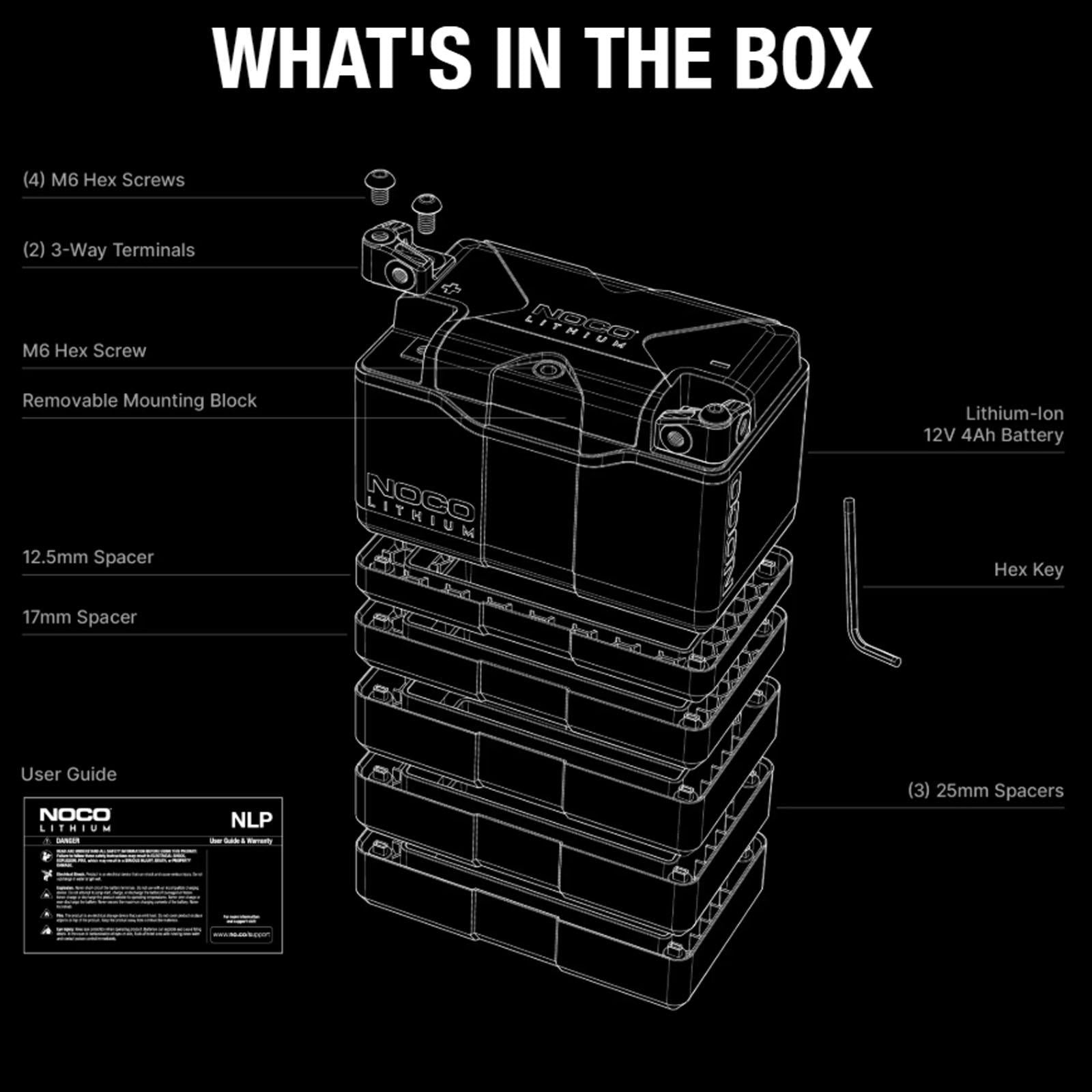 NOCO NLP14 - 12V Lithium Powersport Battery 500A Motorcycle ATV UTV PWC