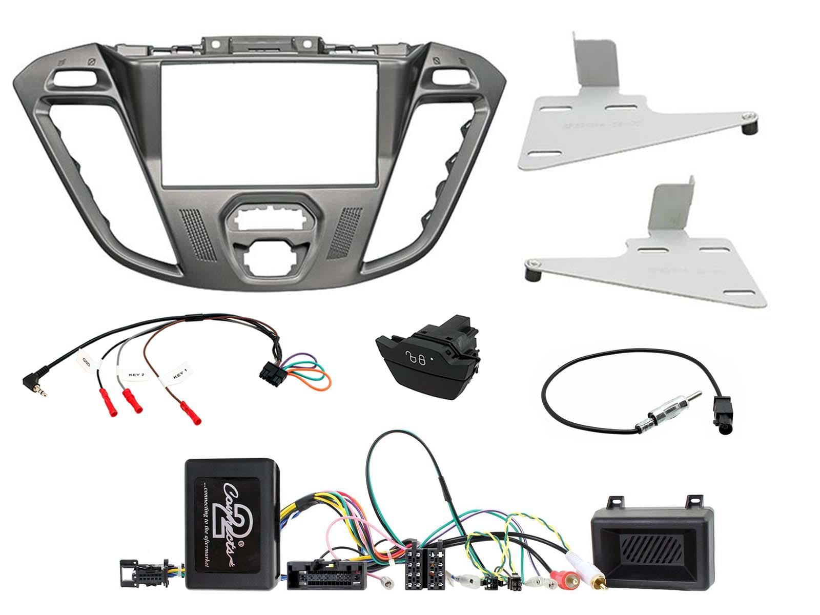 Kenwood DMX-125DAB + Connects2 Double Din Phoenix Silver Fascia + Steering Wheel Controls fits Ford Transit-Custom 2012-16