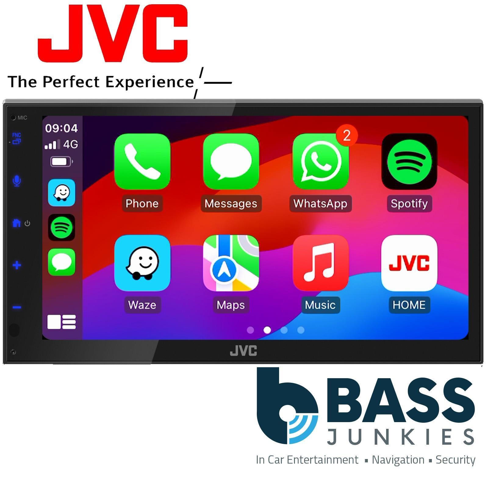 JVC KW-M593BT - 6.8" Bluetooth Wired CarPlay Android Mirroring Radio Car Stereo
