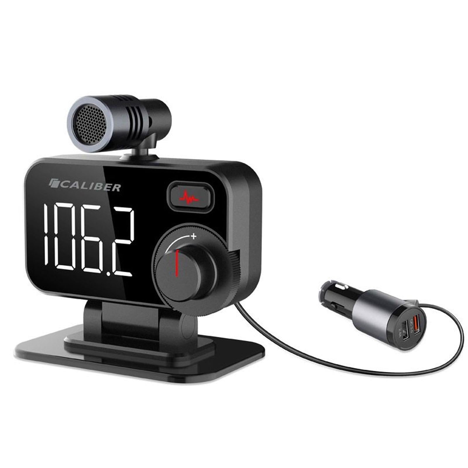 Caliber Bluetooth FM Transmitter with Dual USB Fast Charging Hands-Free Calling