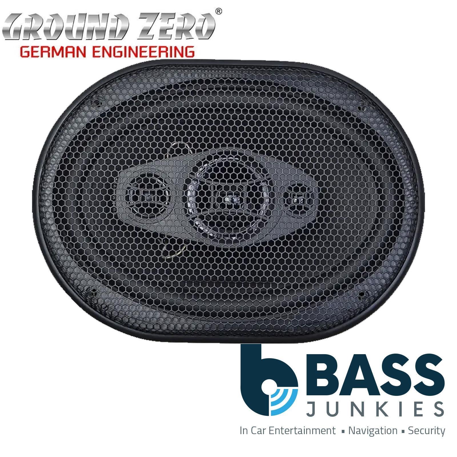 Ground Zero GZIF 69 3 Way 6x9" 360 Watts Car Speakers & Black MDF Boxes Pair