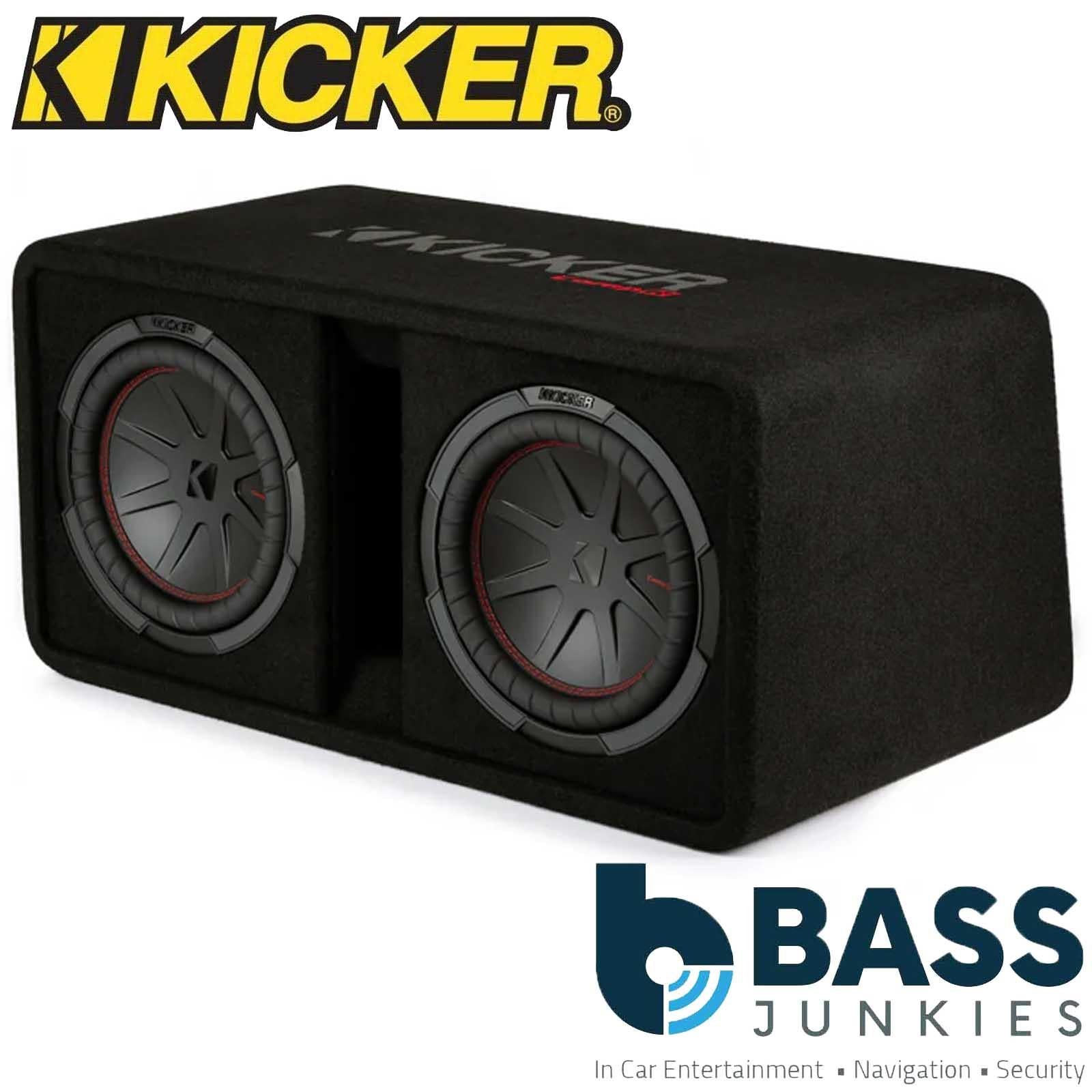 Kicker 48DCWR102 - 1600 Watts Dual 10" CompR Loaded Car Sub Subwoofer Enclosure 2 Ohm