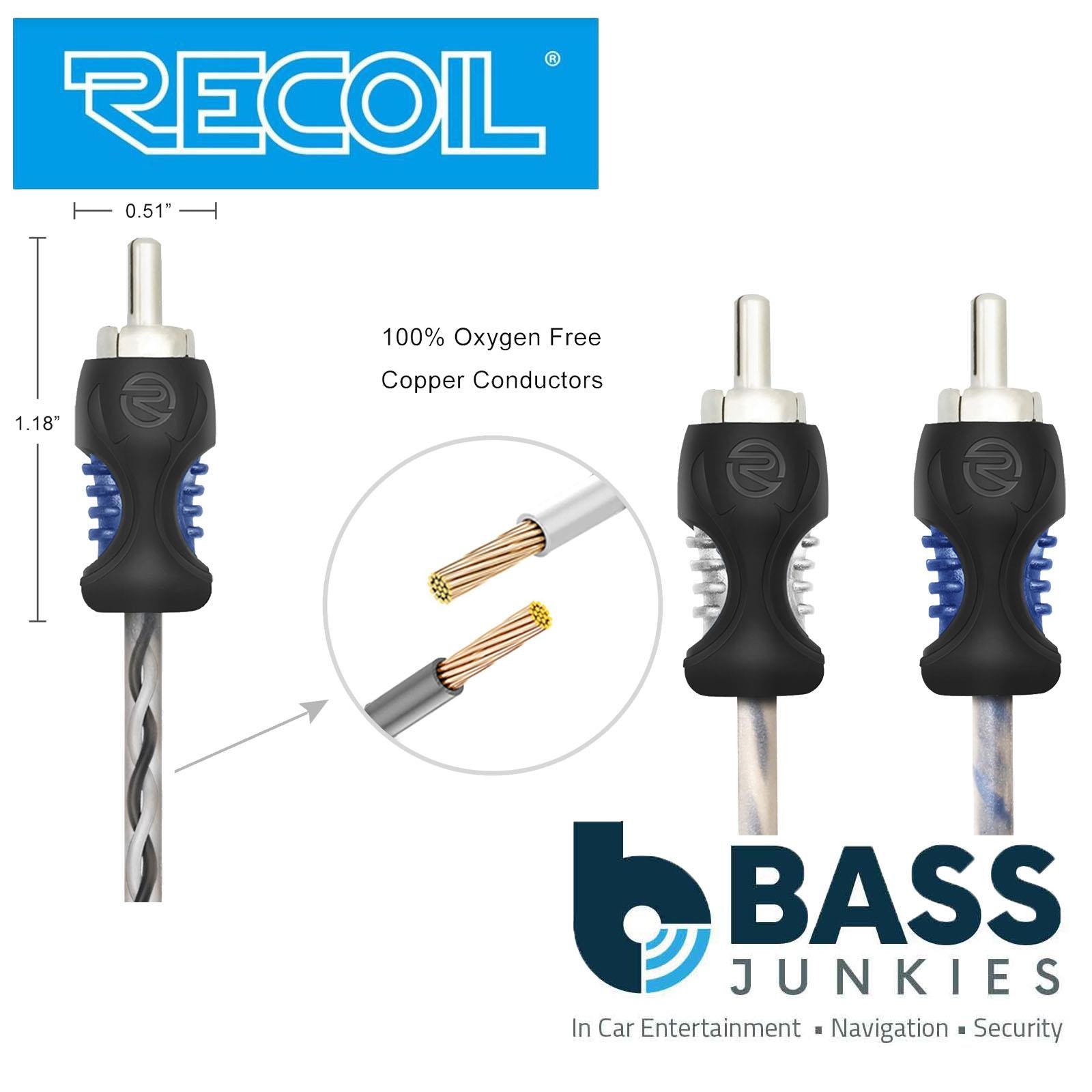Recoil RCI212 - 3 Meter 2-Channel Oxygen-Free Copper Noise Reduction RCA Phono