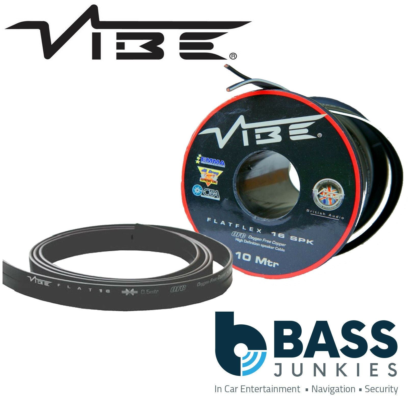 Vibe Flatflex 10 Metre 16 AWG Gauge OFC Flat Car Speaker Wire Cable