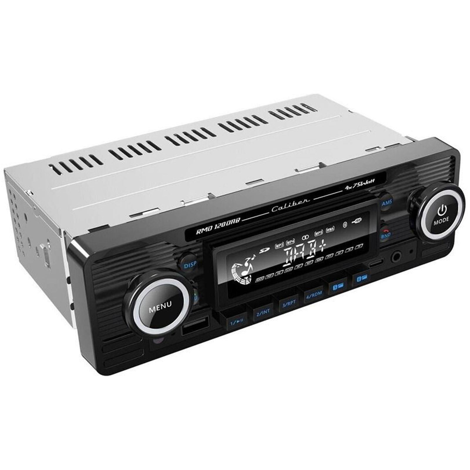 Caliber Retro DAB Bluetooth Car Stereo Radio Black USB-C Charging & FM