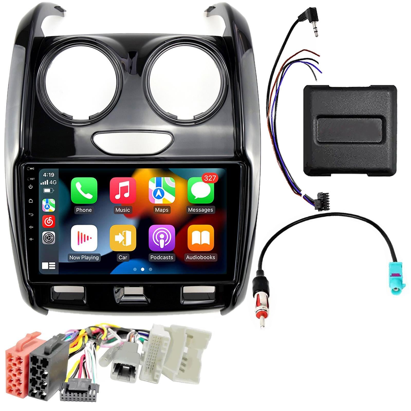 UPGRADED 9" CarPlay Android Car Stereo Kit For Renault Duster Black 2018 Onwards