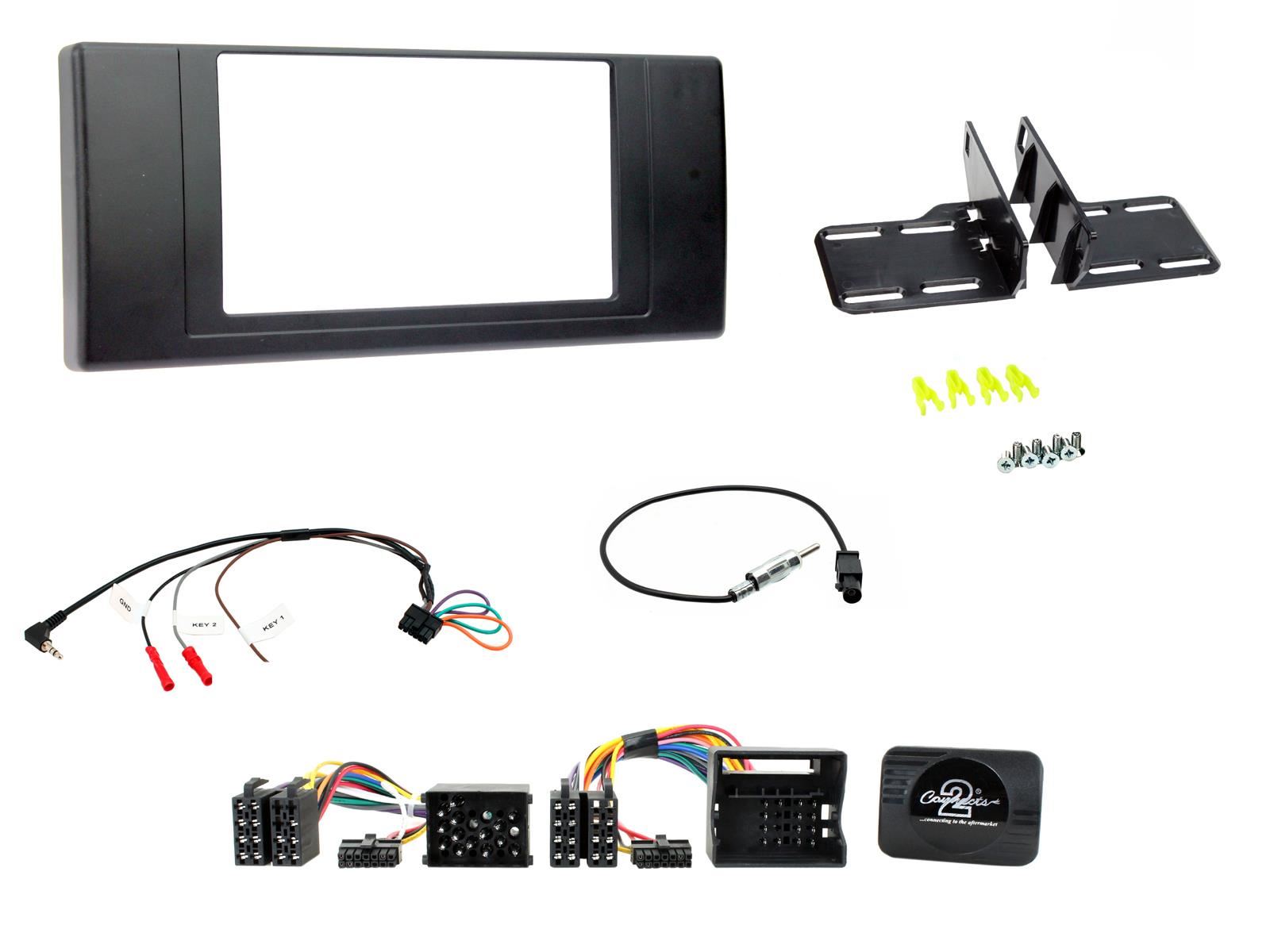 Connects 2 CTKBM05 - BMW X5 E53 2000 - 2006 Double Din Facia & Steering wheel Interface Fitting Installation Kit