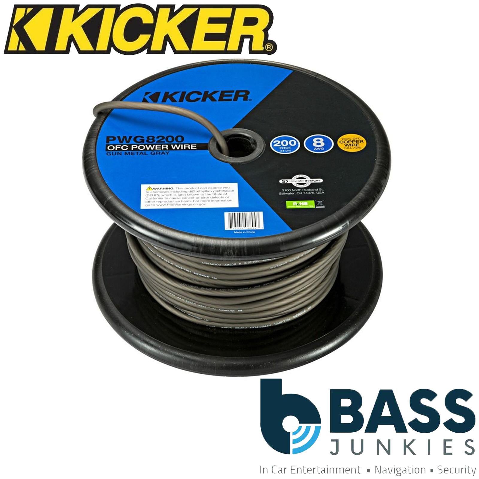 Kicker KA46PWG8200 - 8 AWG 60m 200ft Premium OFC Grey Power & Ground Cable