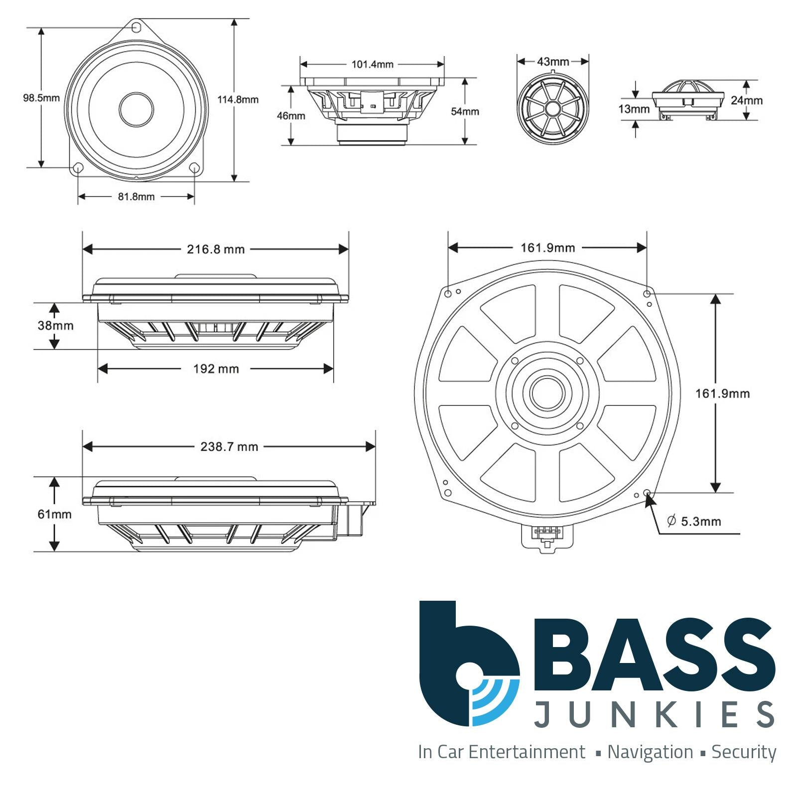 MTX TX6BMWE - BMW & Mini Underseat Subwoofers Car Door Speakers & Tweeters Upgrade Kit
