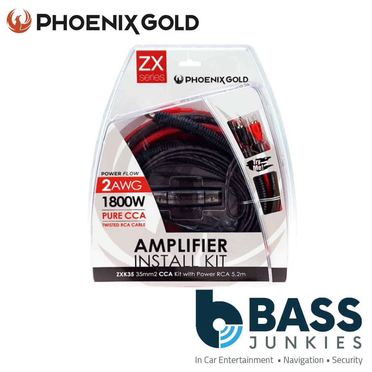 Phoenix Gold ZX Series Pure CCA Amplifier Wiring Kit with Waterproof AFS Fuse Holder