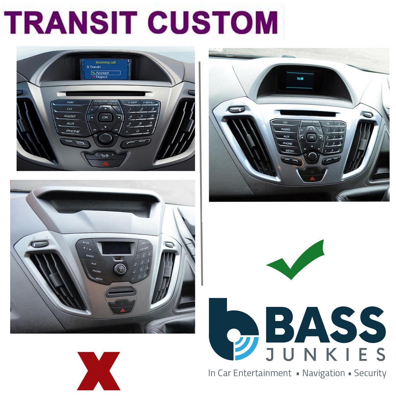 Ford Transit Custom 2012 On V362 Silver Double Din Fascia Steering Kit CTKFD41