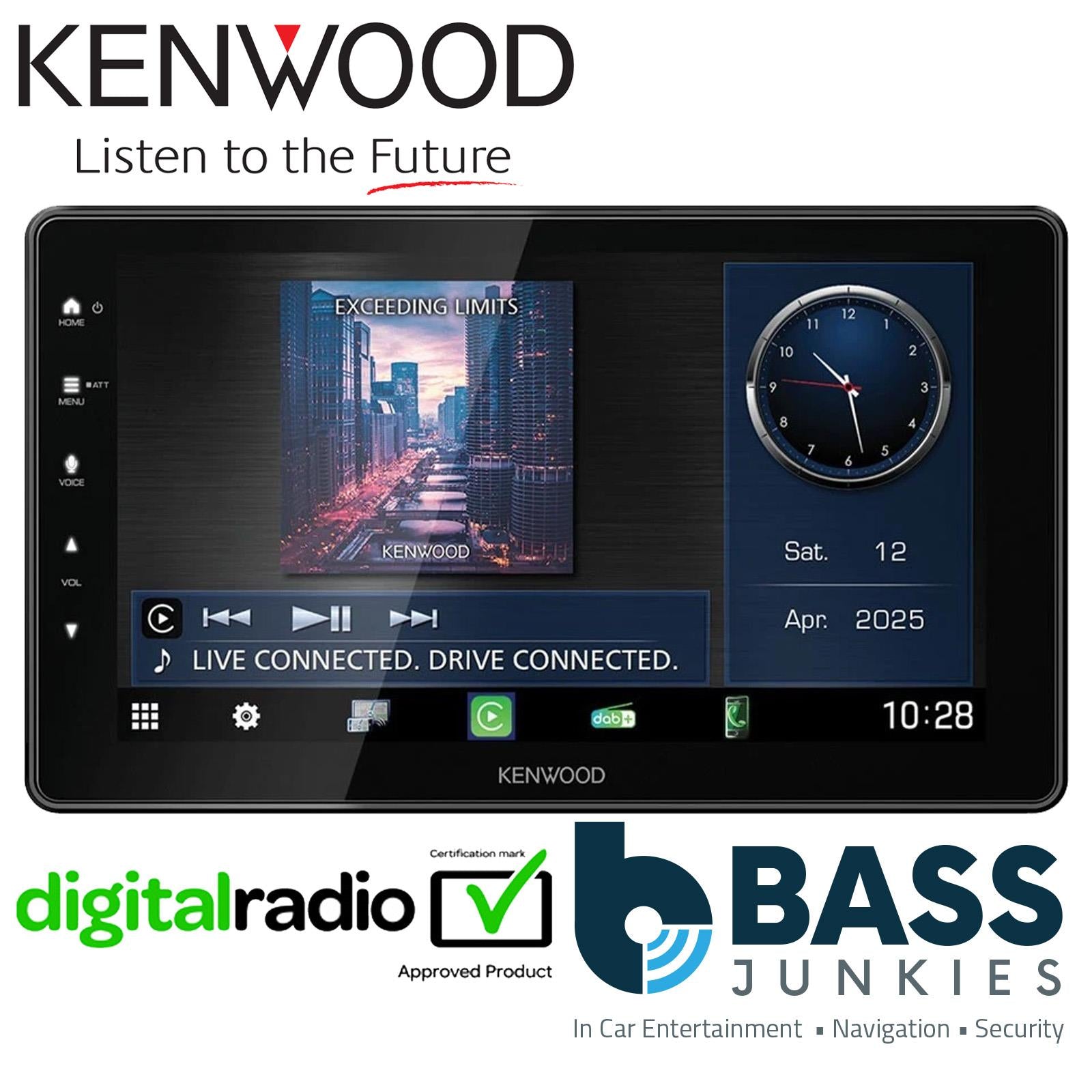 Kenwood DMX-F920DS - 9" Floating HD Wireless CarPlay Android Bluetooth DAB+ Radio Car Stereo Screen