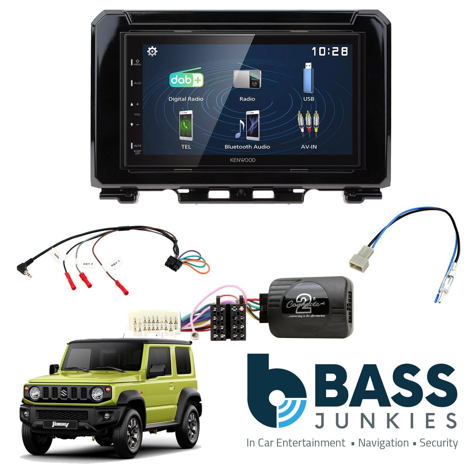 Kenwood DMX-125DAB Bluetooth 6.8" MP3 USB Car Stereo fits Suzuki Jimny 2018