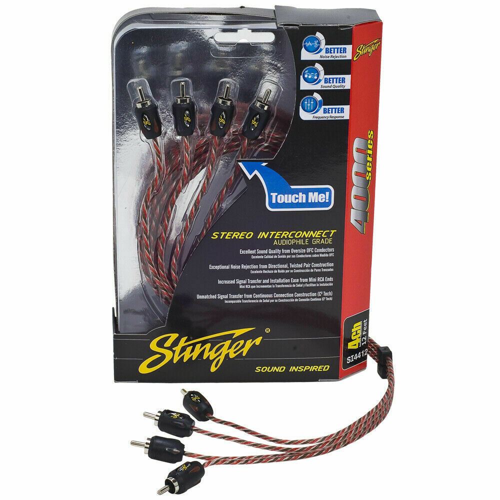 Stinger SI4417 - 5.2m 17ft Car Stereo 4 Channel Amp Amplifier RCA Phono Cable