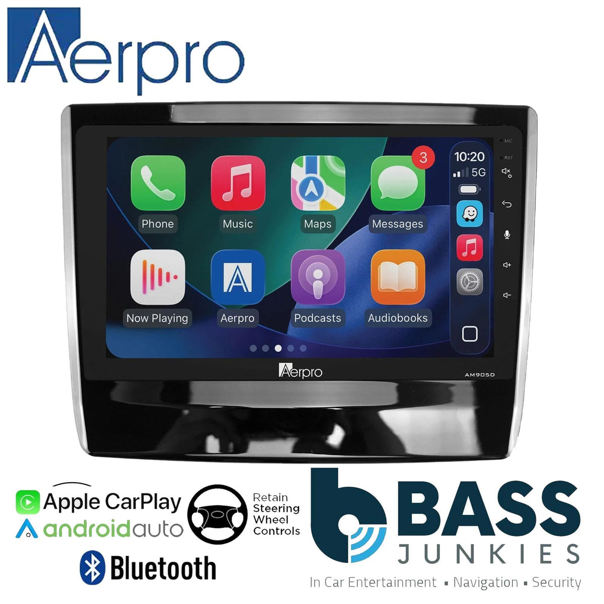 Aerpro 9" DAB CarPlay Android Car Stereo Kit For Isuzu D Max Black 2020 Onwards