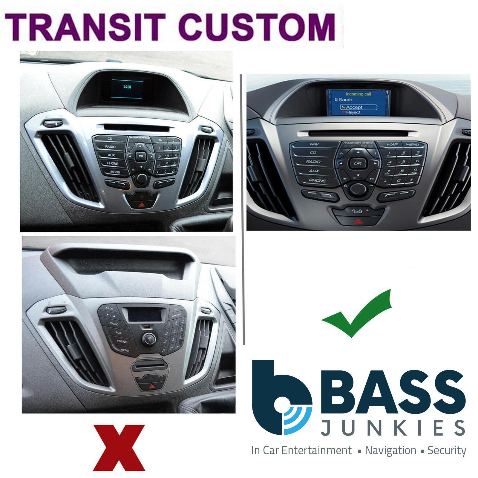 CTKFD41 - Ford Transit Custom 2015-2018 Euro6 Car Stereo Silver Fascia & Rear Brake Light Camera Kit