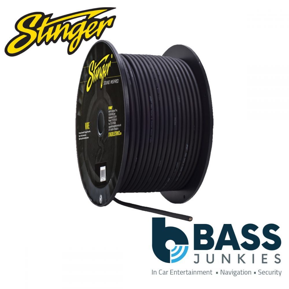 Stinger SPW18TB - 8 AWG Black TRU-SPEC Copper Hyper Twist Ultra Flexible 1 Metre Car Amplifier Power Cable