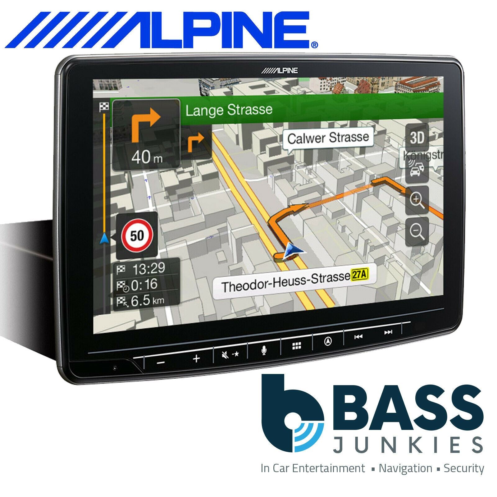 Alpine INE-F904D - Halo 9" DAB Bluetooth Sat Nav CarPlay Android Mechless iPhone Stereo Screen