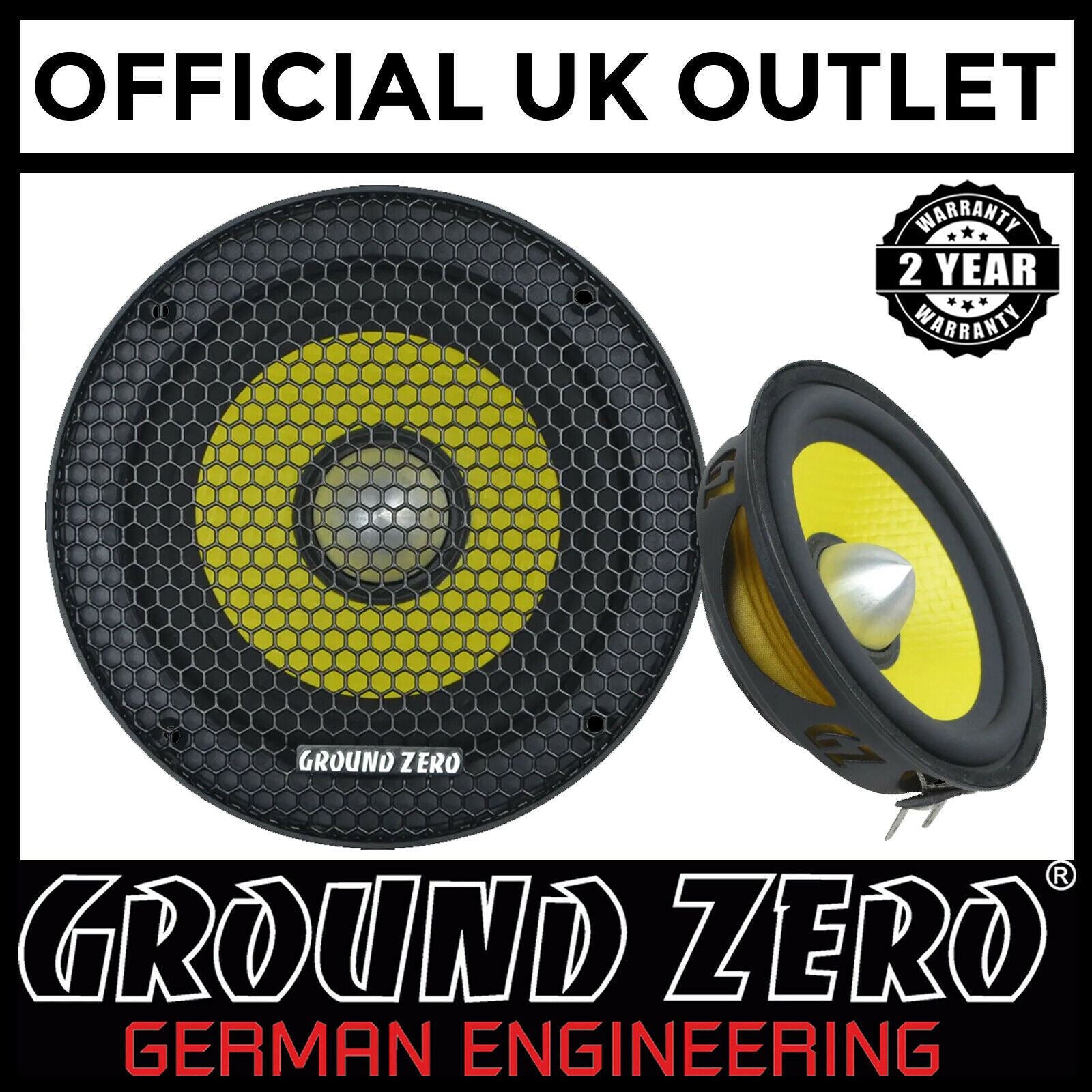 Ground Zero GZTM 100NEO - 4" 10cm 40 WRMS Midrange Car Speaker