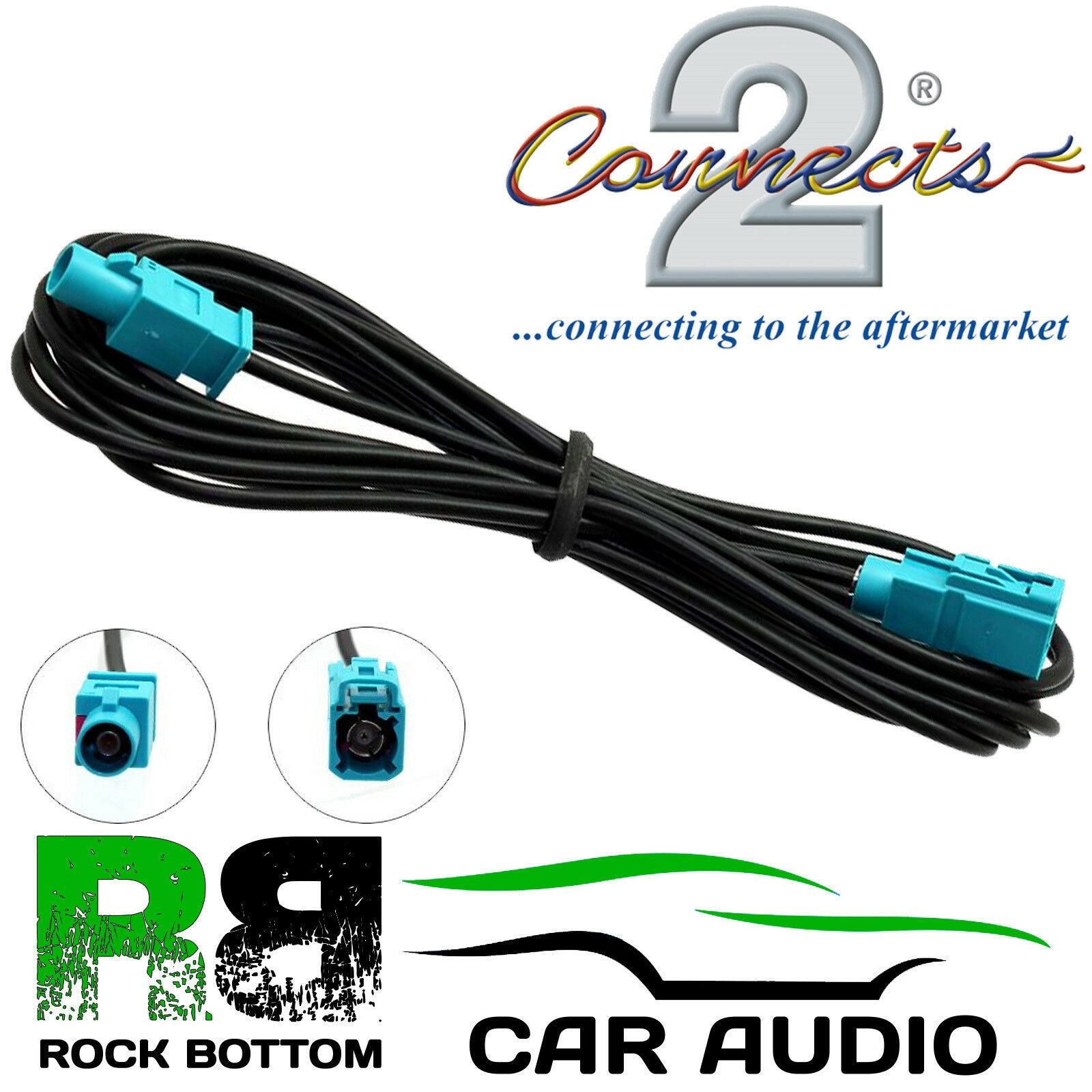 Connects2 CT27AA118 - Car Stereo 3 Meter Male Fakra to Female Fakra Extension Aerial Adaptor