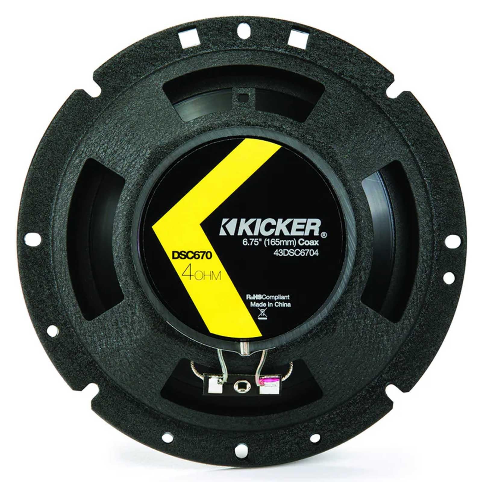 Kicker 43DSC6704 - 6.75" 240 Watts 2 Way Car Front Rear Door Coaxial Speakers