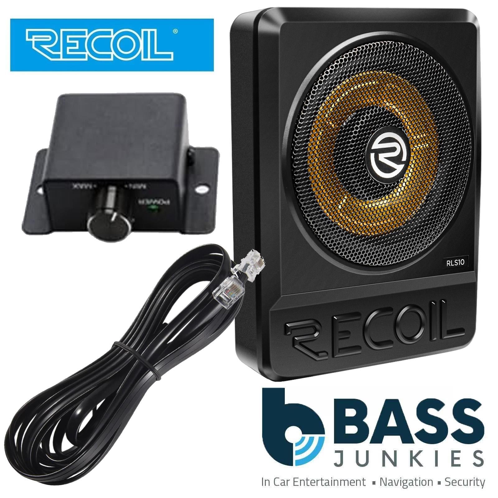 Recoil RLS10 - 500 Watts 10" Underseat Amplified Car Subwoofer & Bass Controller