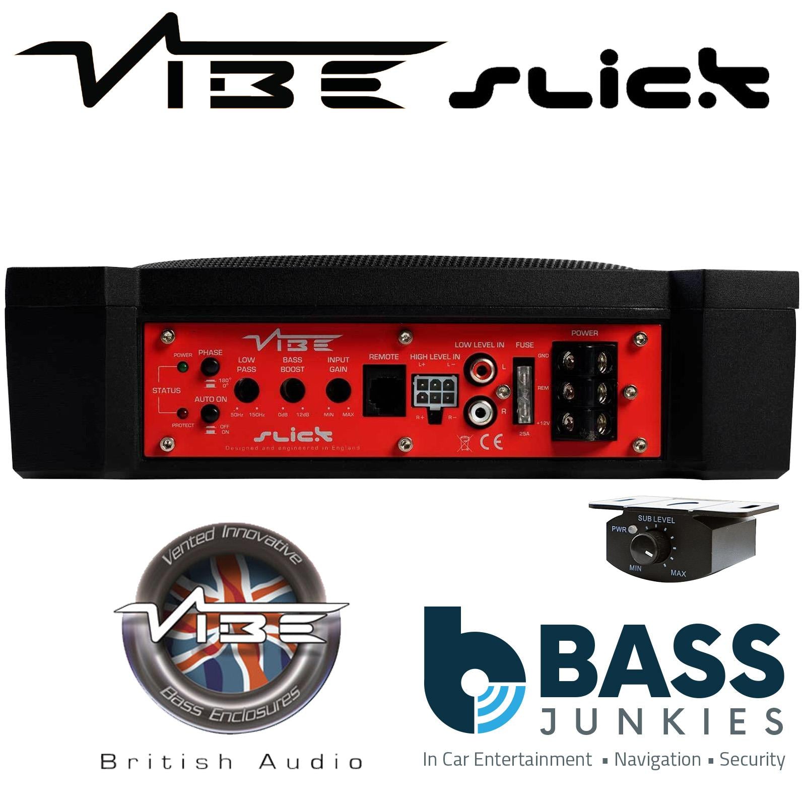 Vibe SLICKC10A-V0 540 Watts Active 10" Underseat Car Sub & Bass Controller