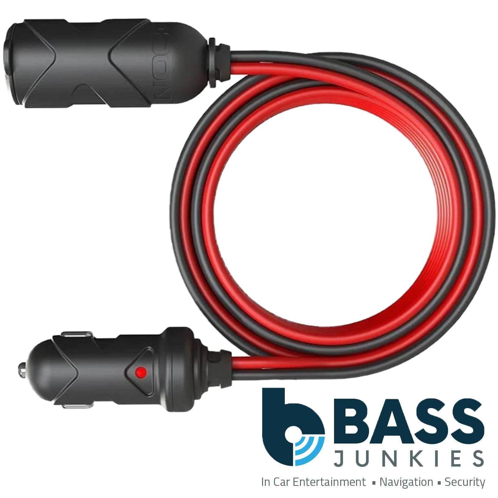 NOCO GC019 - 12V 12ft Cigarette Lighter Extension Cable 20A Fused 16AWG