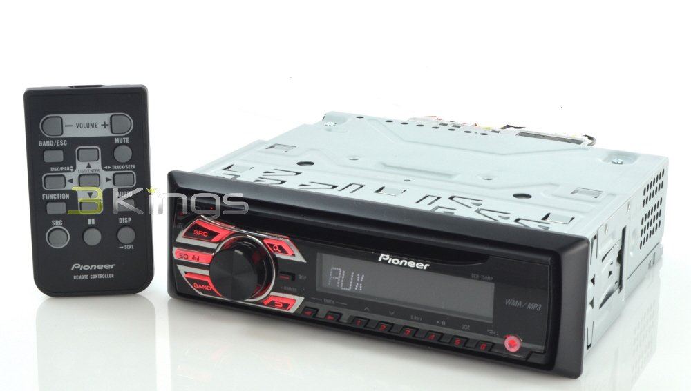 Pioneer DEH-150MP CD RDS Tuner with WMA/MP3 playback and front illuminated Aux-In, Black