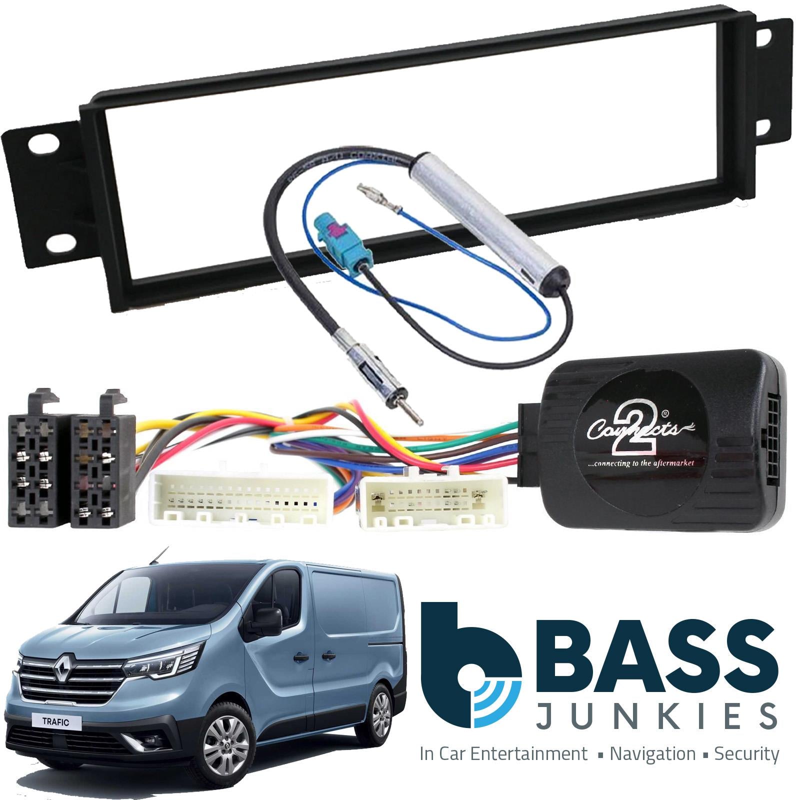 Connects2 CTSVX007.2 - Renault Trafic 2022 Onwards Steering Wheel Interface & Single DIN Car Stereo Fascia Kit