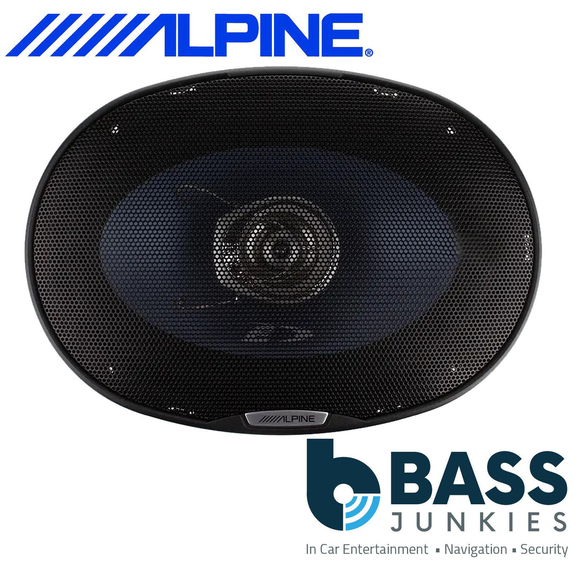 Alpine SXE-69C2 6x9 560 Watts Coaxial Car Speakers with Black MDF Boxes Pair