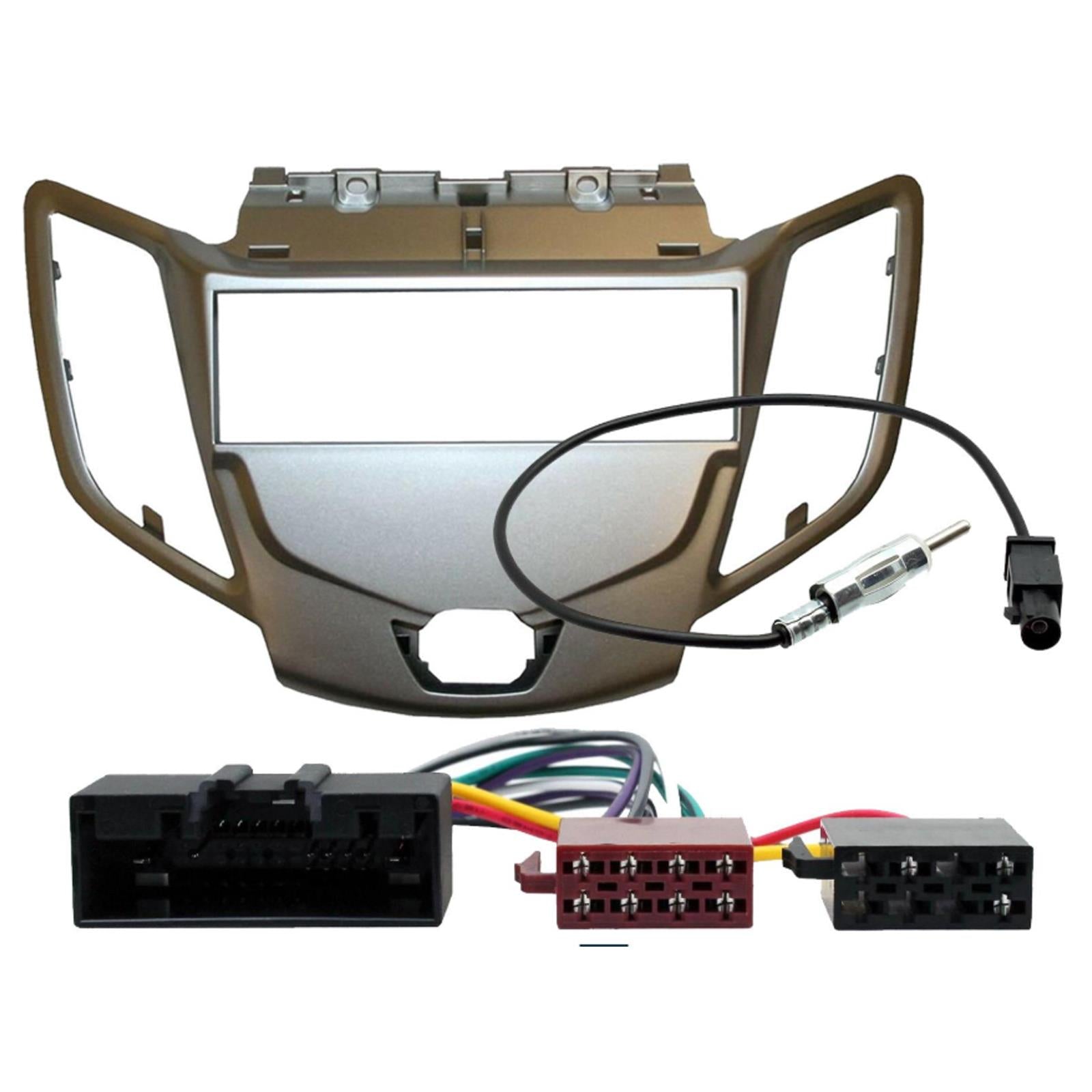 Ford Fiesta MK7 2010-2017 Single Din Car Stereo Silver Fascia Panel & ISO Fitting Kit