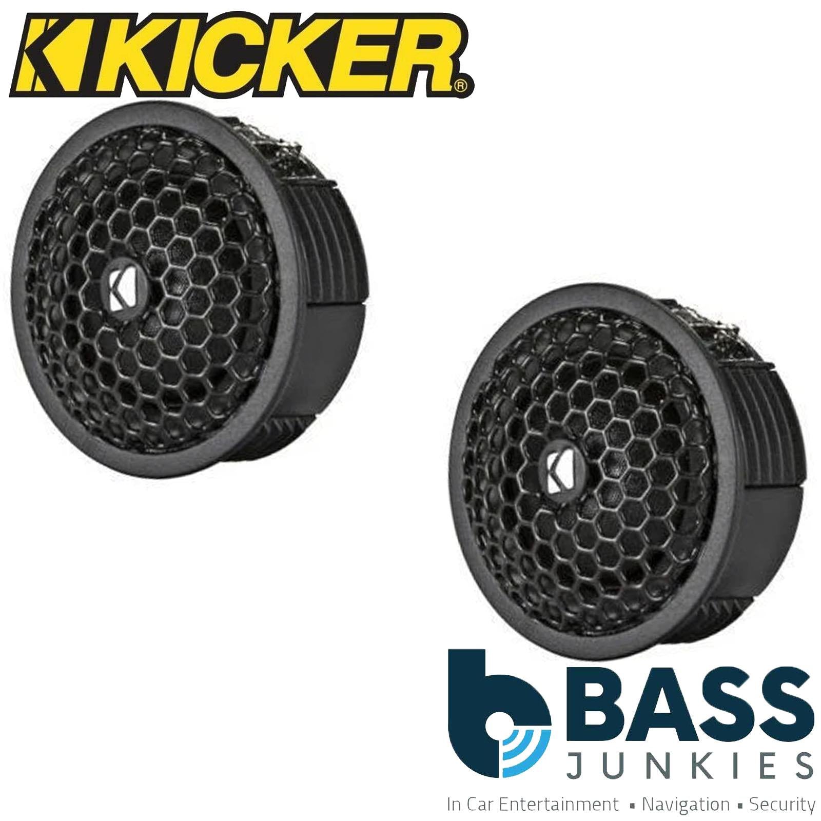 Kicker 46KST2004 - 0.75" Car Audio Tweeters With Crossovers 130W Peak Pair