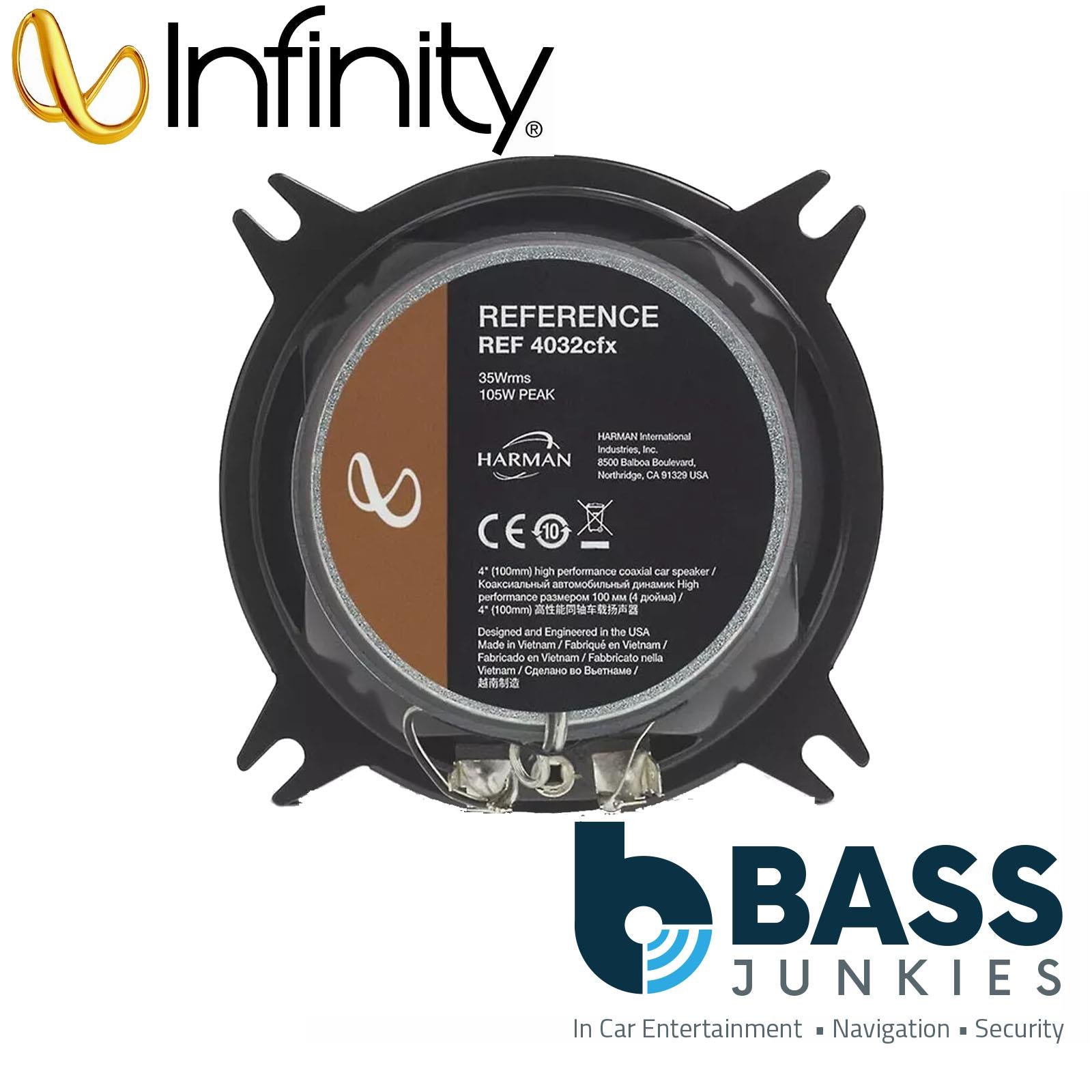 Infinity By Harman REF4032CFX - 10cm 4" Inch 105 Watts Car Dash Speakers Pair