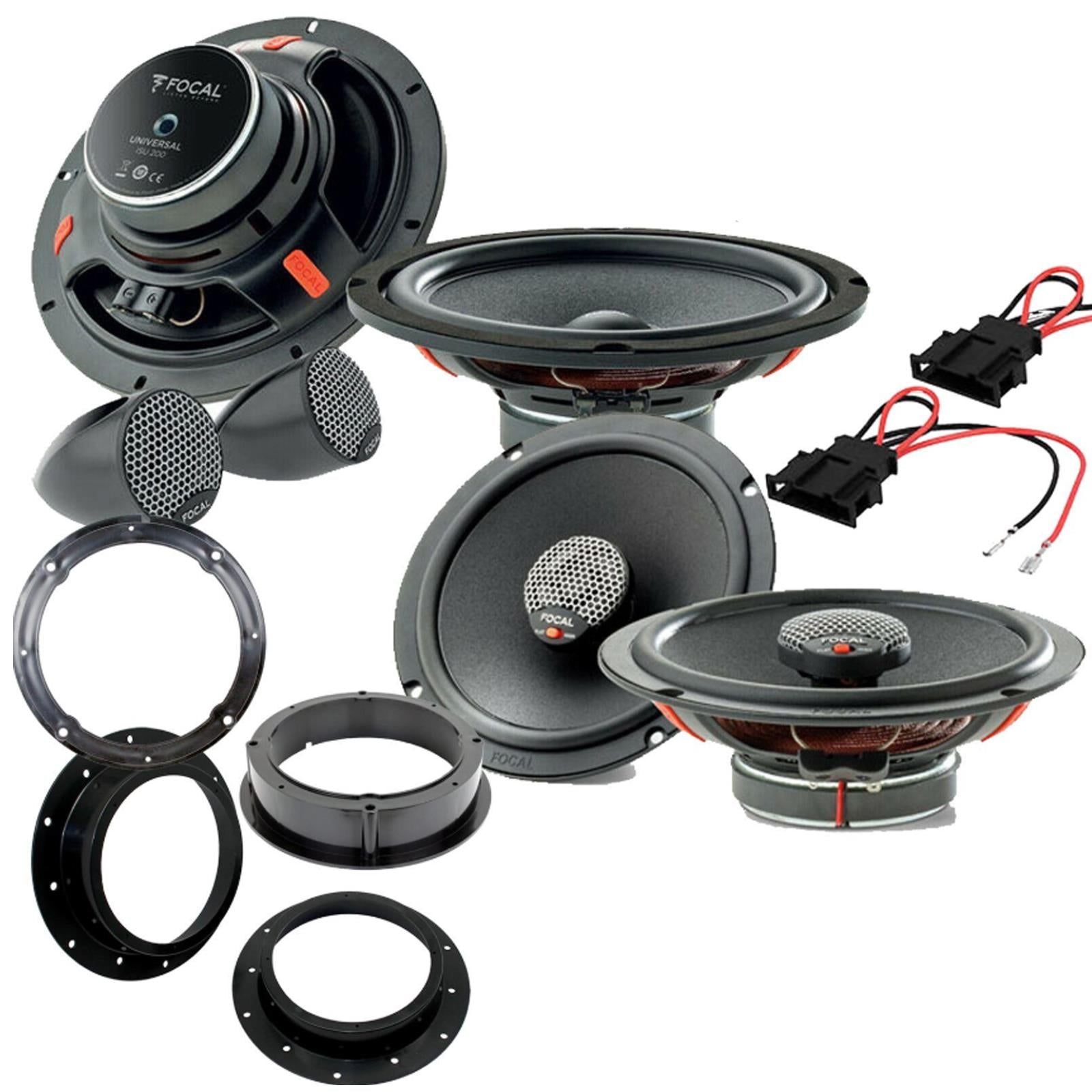 FOCAL 8" 320W Front & 6.5" 140W Rear Speaker Fitting Kit  Fits VW Golf 1997-2003