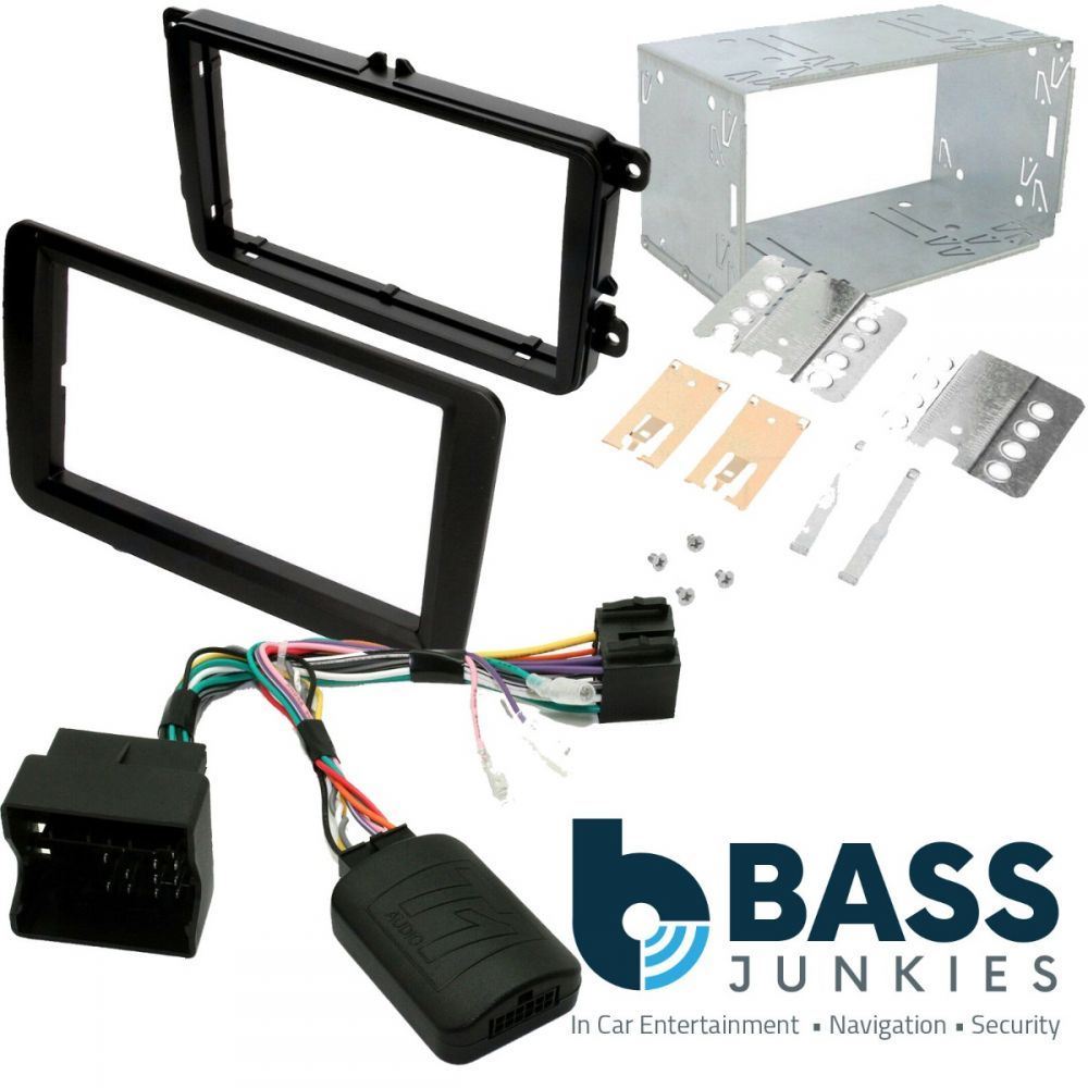 Connects2 CTKVW16 - Volkswagen Transporter T6 Caddy Sharan Tiguan Bettle Jetta Double Din Fascia Panel Aerial Adaptor & Steering Wheel Interface Installation Kit