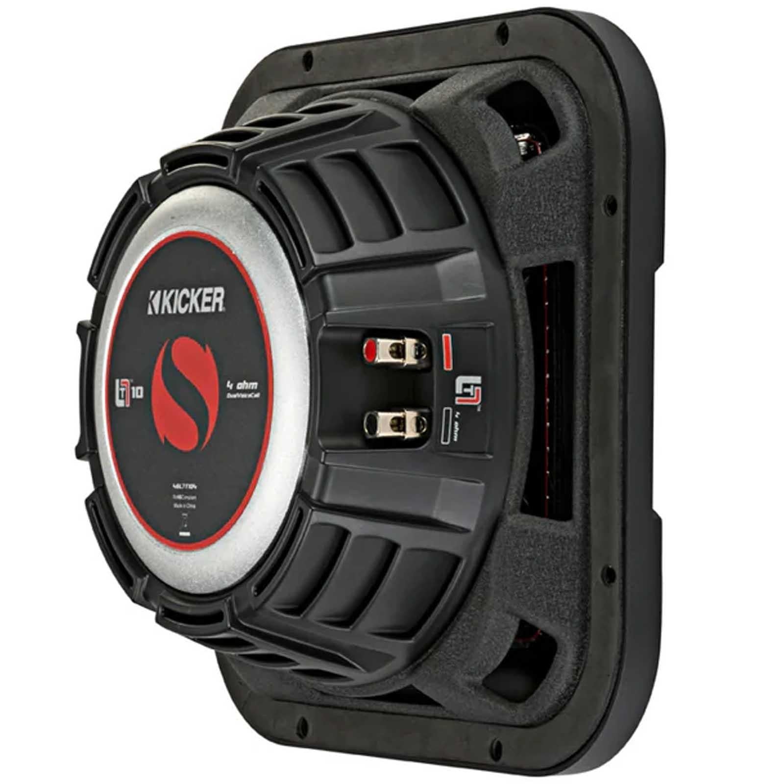 Kicker 46L7T104 L7T 10" Slim Square Subwoofer DVC 4 Ohm 1000W