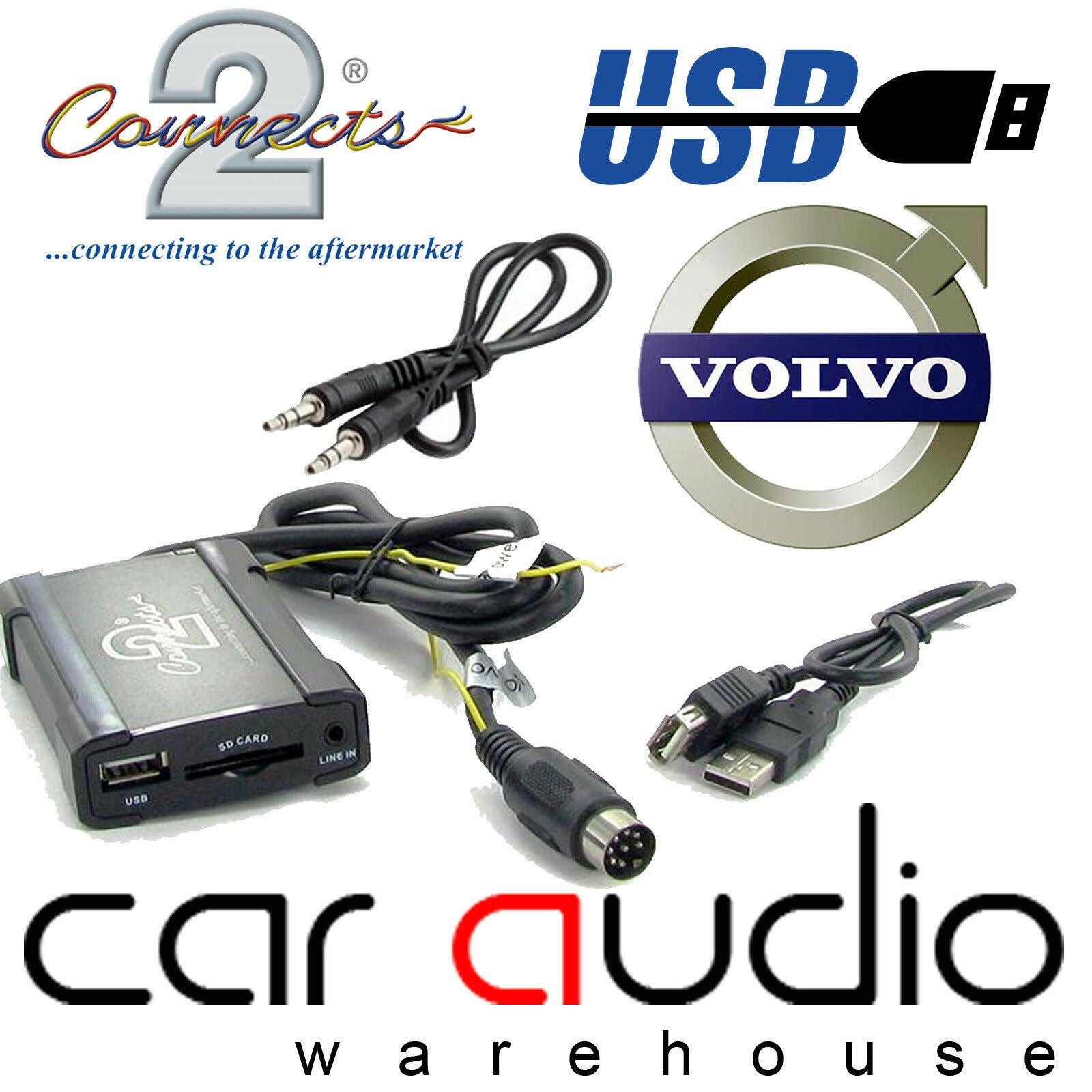 Connects2 CTAVLUSB001 Volvo C70 S40 V40 and Other Models Car USB SD AUX Interface Adapter