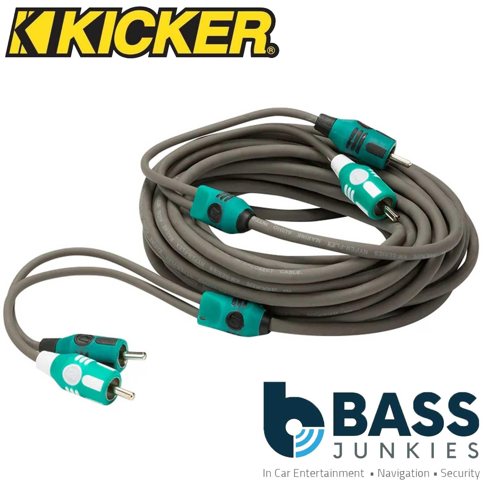 Kicker 47KMI7 - 7 Metre Marine 2 Channel RCA Interconnect Cable OFC