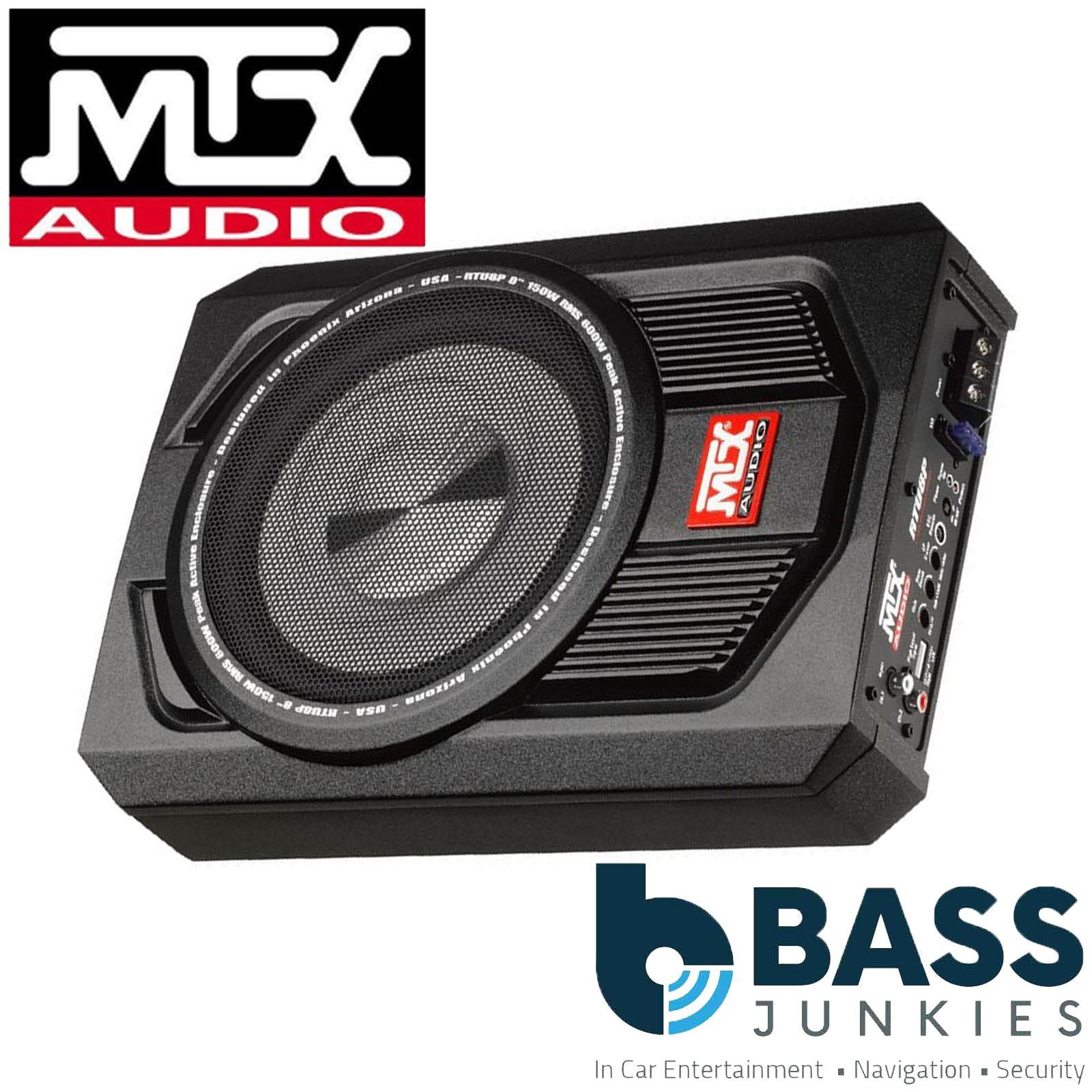 MTX RTU8P - 600 Watts 8" 20cm Active Amplified Car Under Seat Slim Fit Subwoofer