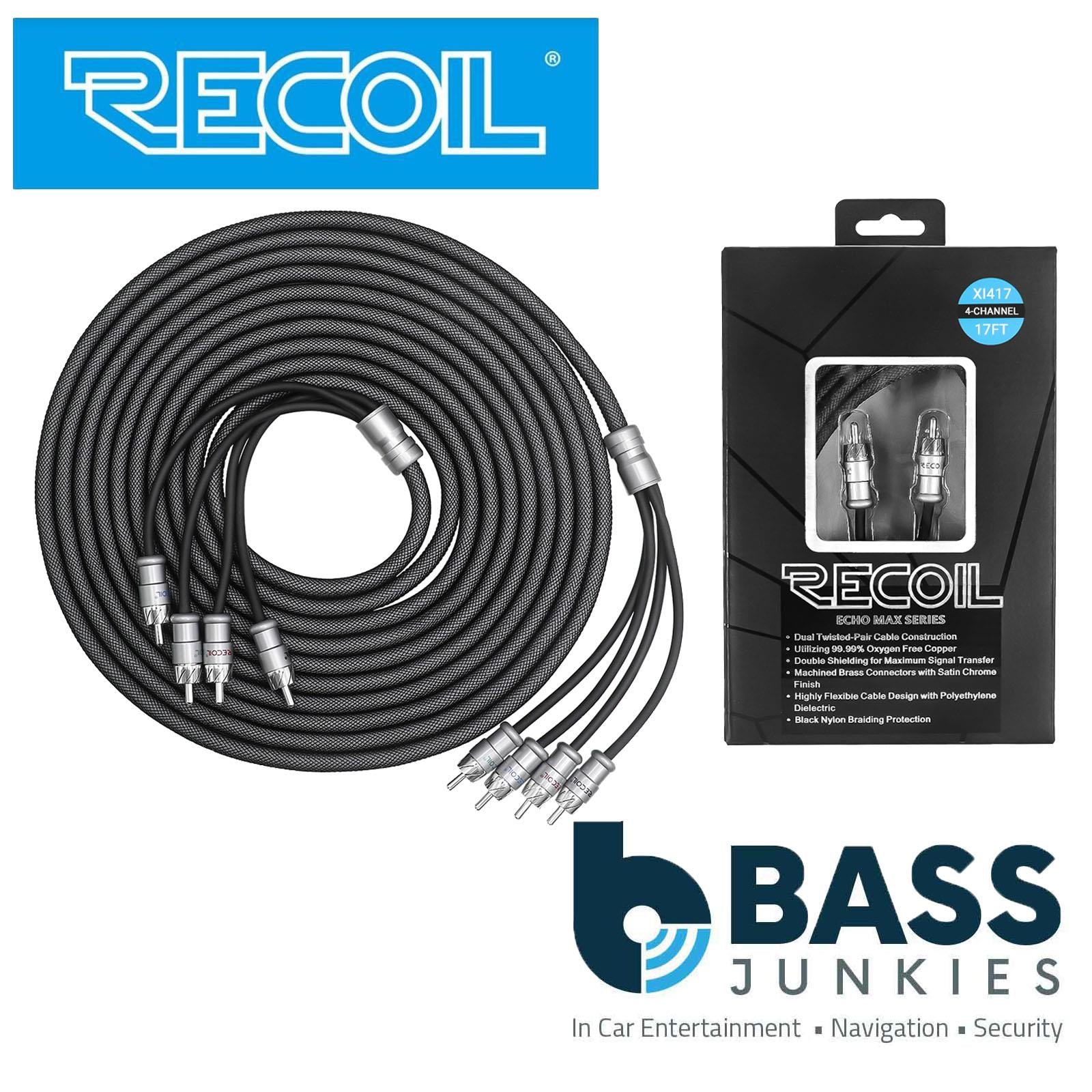 Recoil XI417 - 5 Metre Oxygen Free Copper 4-Channel Car Stereo RCA Phono Cable