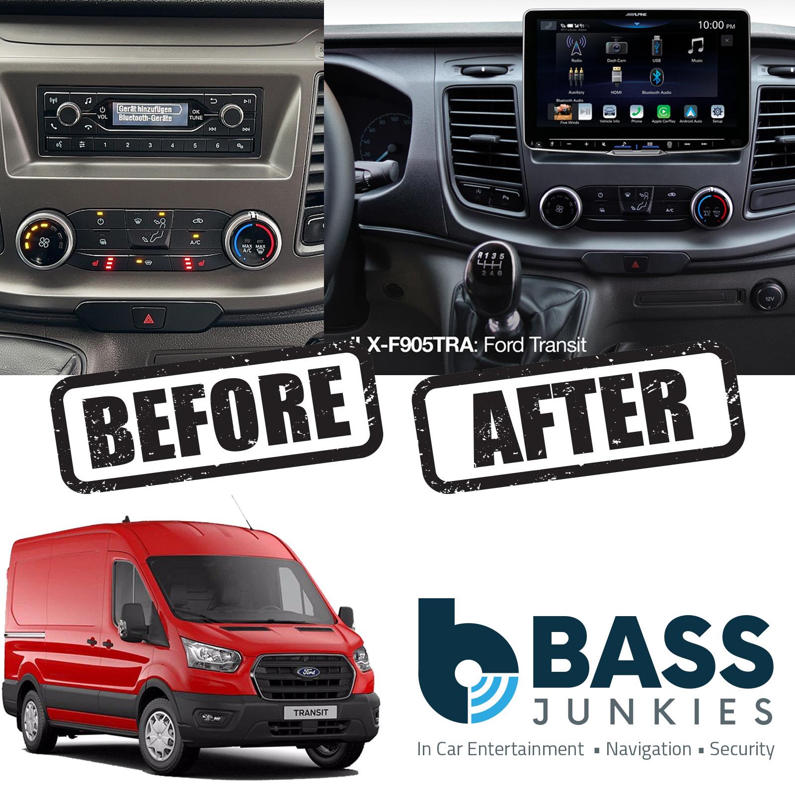 Ford Transit MK8 Facelift Alpine 9" DAB Bluetooth CarPlay Android Car Screen Kit