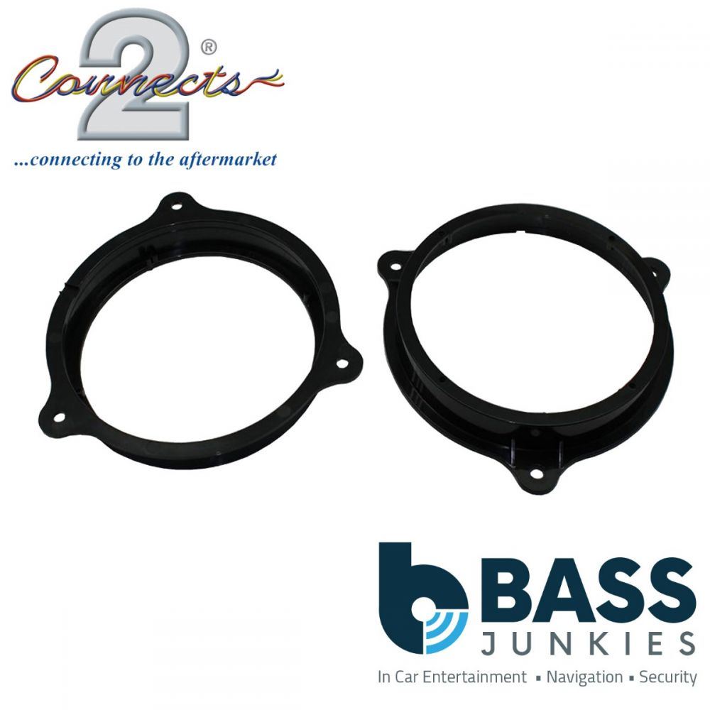 Connects2 CT25NS01 - Nissan Almera Micra Note Juke NV200 Qashqai Tilda X-Trail Teana Pulsar 165mm 6.5" Front or Rear Car Speaker Adapter Brackets