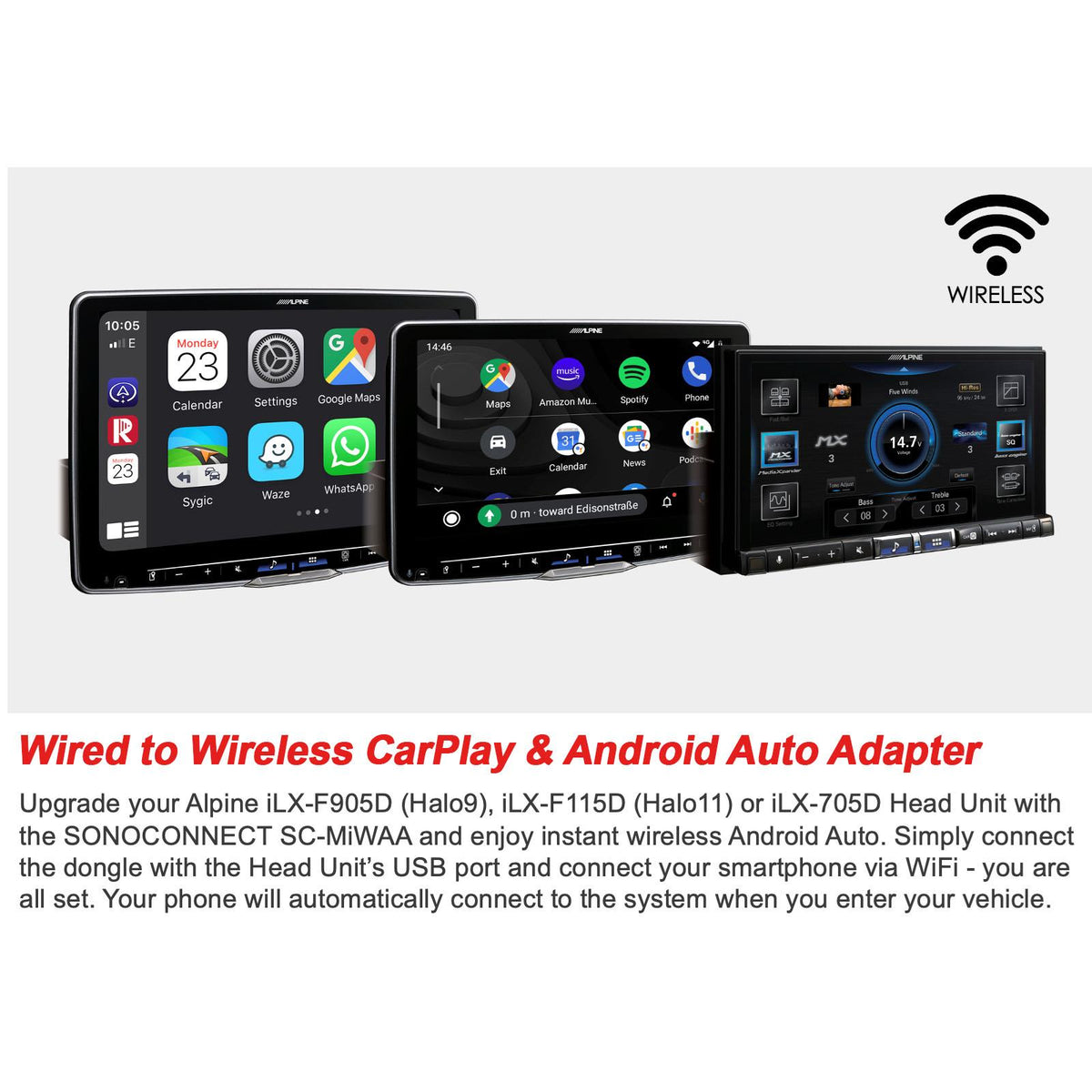 Wireless Apple CarPlay & Android Auto Car Stereo Upgrade USB USB-C WiFi Dongle