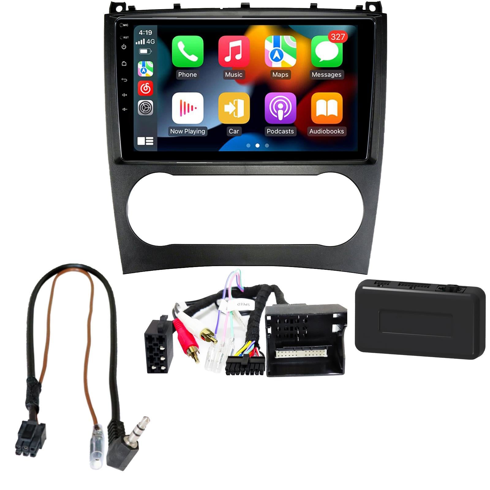 UPGRADED 9" CarPlay Android Car Stereo Kit For Mercedes C GLK Class C209 2005-09